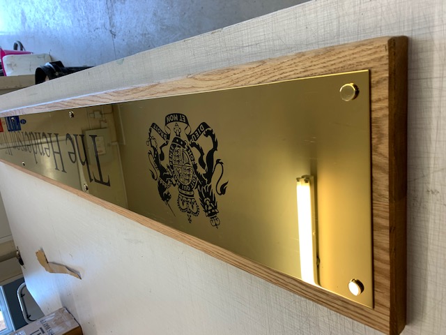 Gold Stainless Steel Engraved Sign