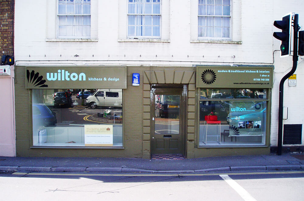 wilton kitchens shop front sign