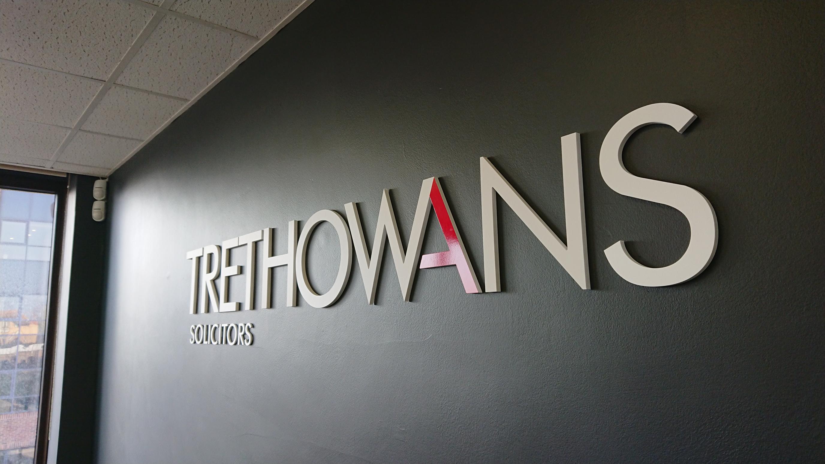 Trethowans business sign